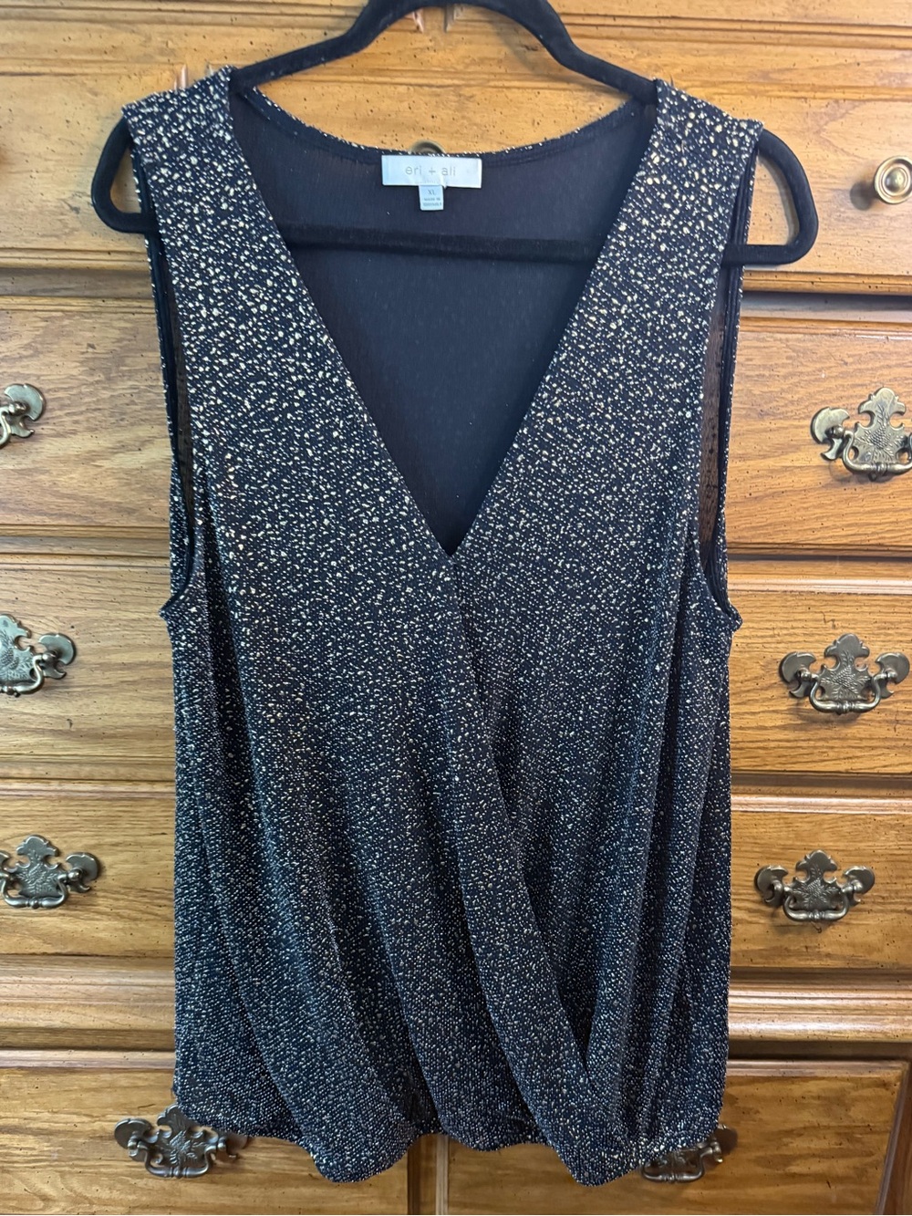 Black and Gold Stretchy Suplice Top